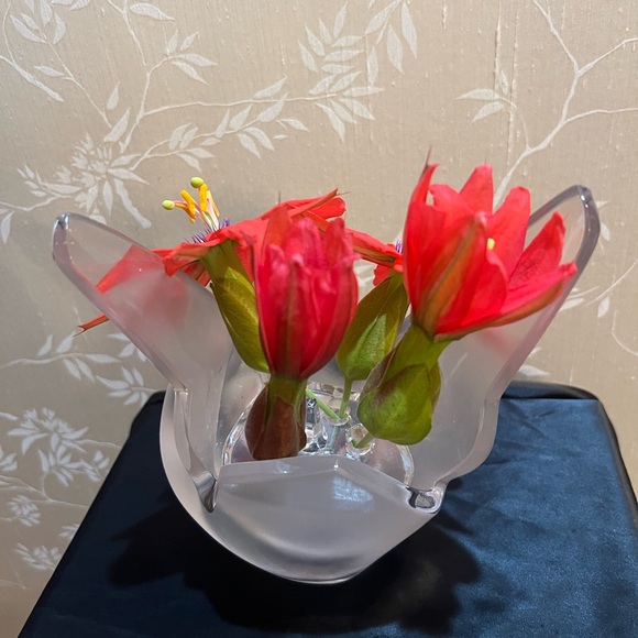 Lalique 🇫🇷Frosted Crystal 12258 Sylvie Doves Vase - Picture 4 of 11